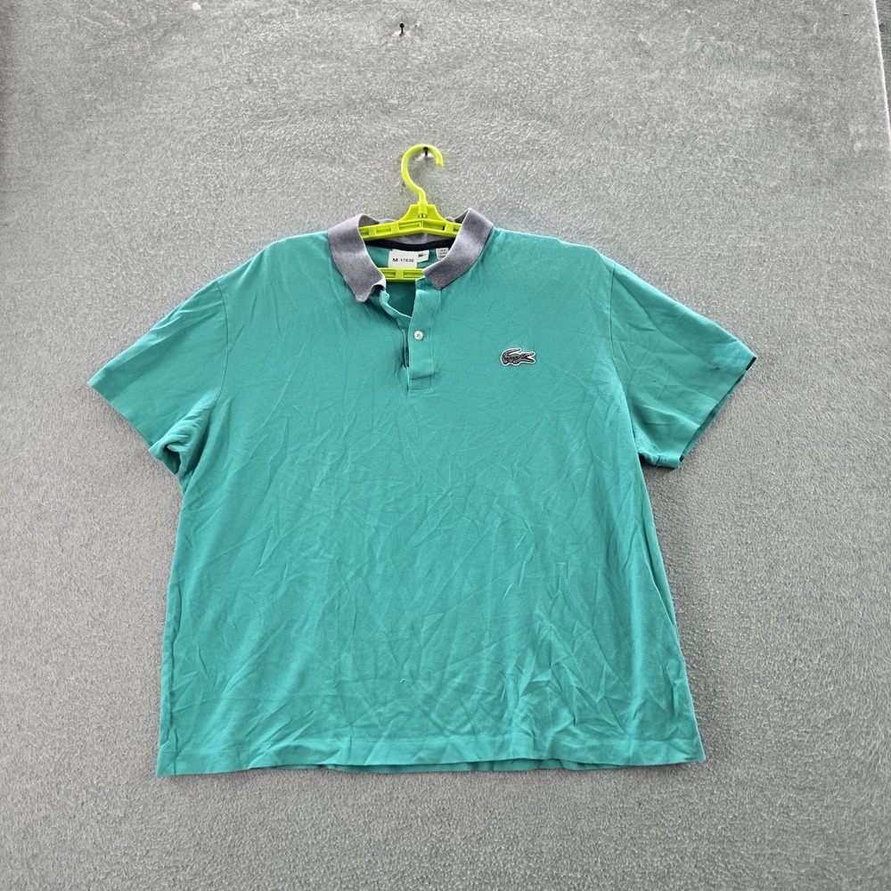 Lacoste Men Polo 3XL Blue Logo Embroidery Short Sleeve READ